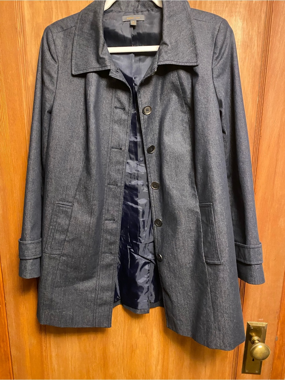 Amber Sun navy blue rain coat- Women's Medium
